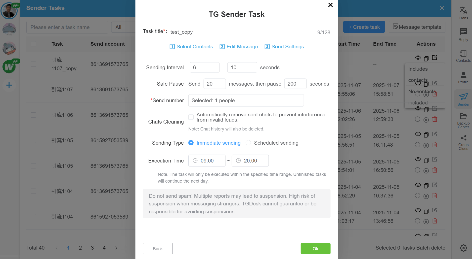 telegram sender task